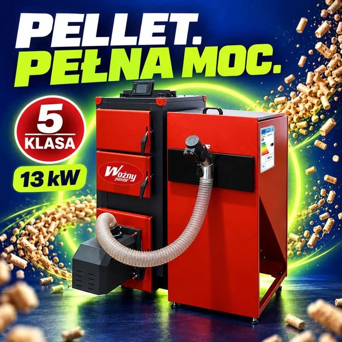 Kocioł piec c.o. na pellet 13kW 5 klasa ecodesign darmowa dostawa i pompa
