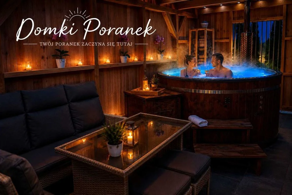 Zadaszona balia opalana drewnem W CENIE domku • Twoje prywatne SPA pod gwiazdami. domek z balią na wyłączność, zanim ktoś Cię ubiegnie!