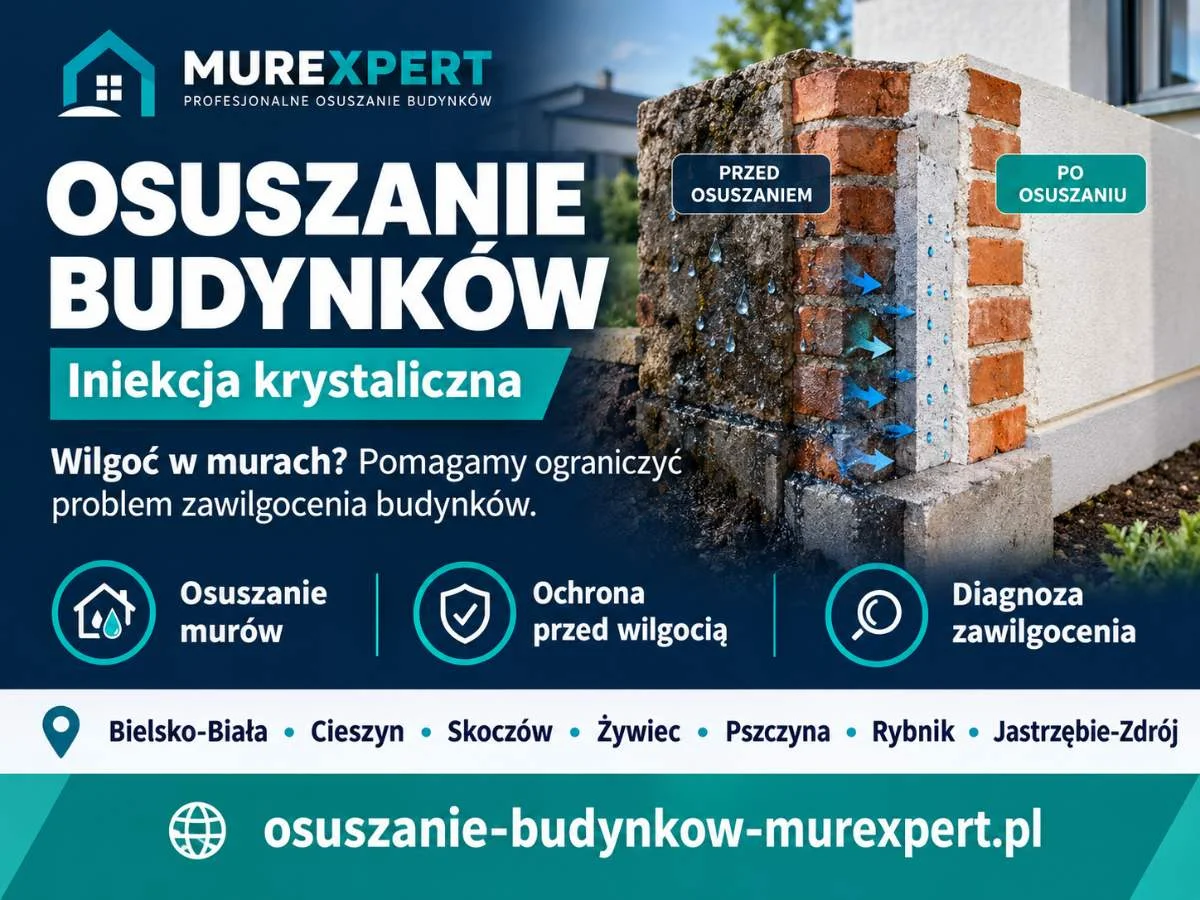 Osuszanie budynków Żywiec - osuszanie ścian po zalaniu