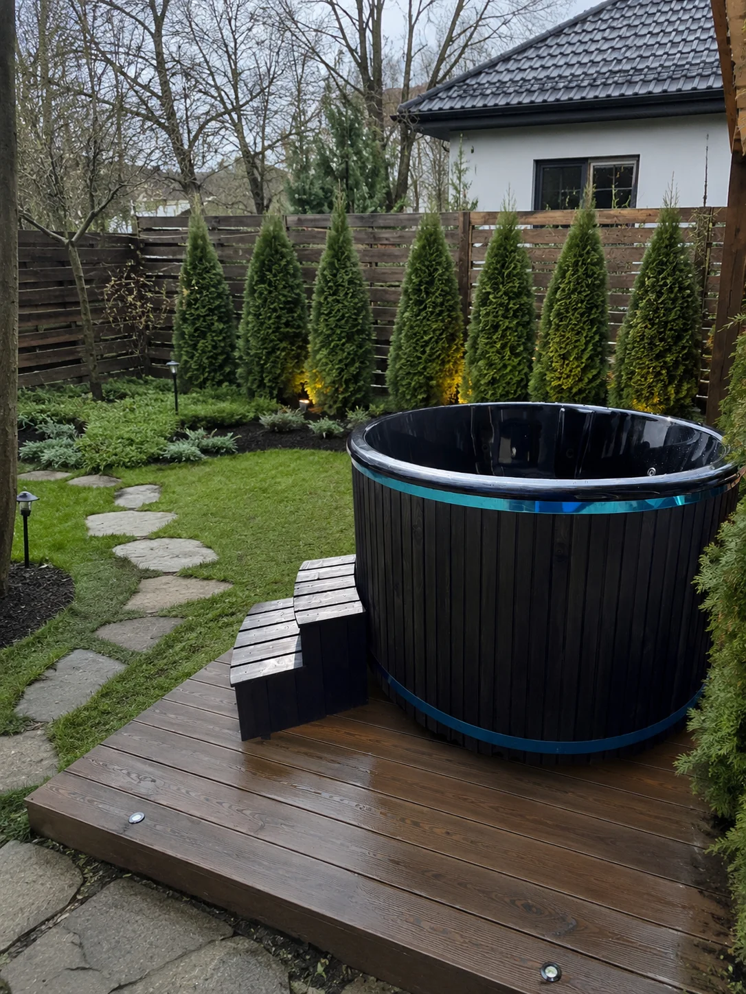 BALIA Ogrodowa WELLNESS HOT TUB Bania Jacuzzi 200cm piec zewnętrzny