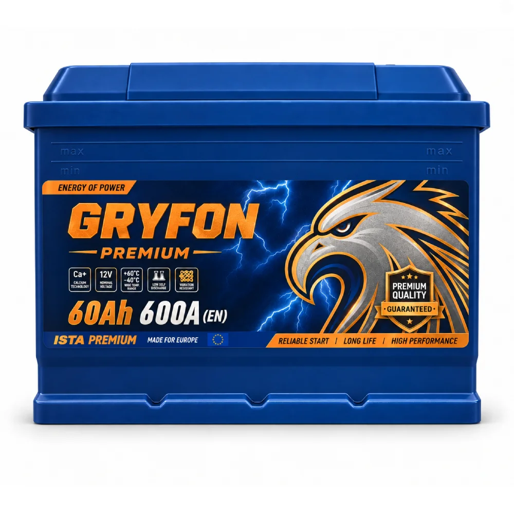 Akumulator Gryfon Premium 60Ah 600A Legnica