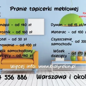 Pranie tapicerki meblowej, samochodowej, wózków, fotelików dziecięcych