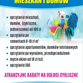 Sprzątanie mieszkań,domów od 100 zl - ozonowanie w CENIE !!