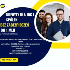 SZYBKIE KREDYTY DLA JDG I SPÓŁEK ORAZ OSÓB SKUTECZNIE