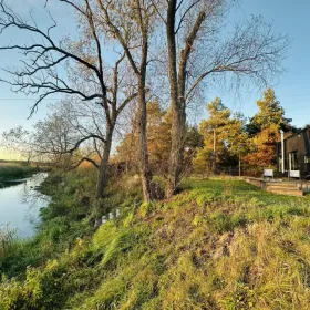 Klimatyczny domek Tinyhouse nad jeziorem balia sauna sucha